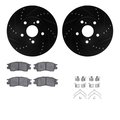 Dynamic Friction Co 8512-76051, Rotors-Drilled and Slotted-Black w/ 5000 Advanced Brake Pads incl. Hardware, Zinc Coated 8512-76051